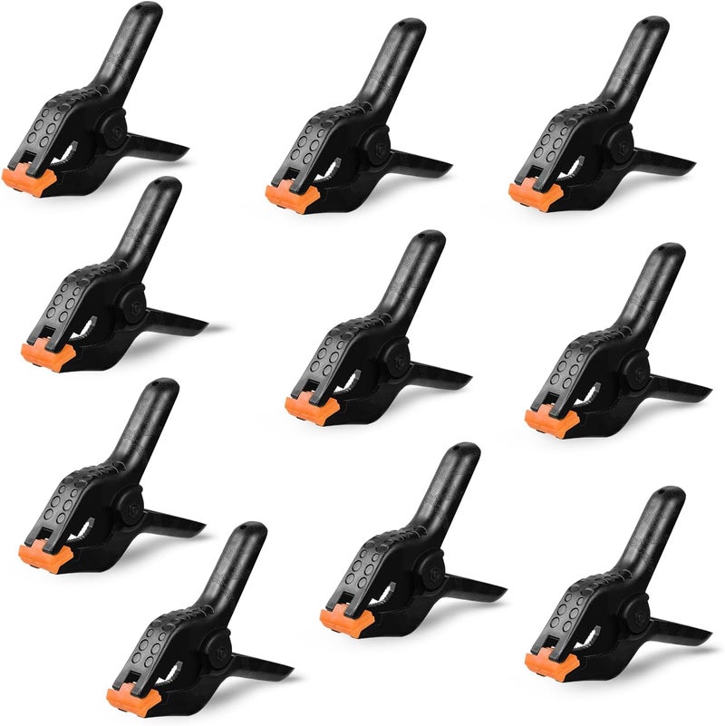 FeFu 10 Pack Plastic Spring Clamps, 3.5 Inch Backdrop Clips Clamps for Crafts, Clamps for Backdrop Stand Outdoor - Image 1